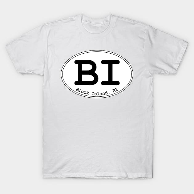 BI - Block Island RI Oval Design T-Shirt by dodgemdesigns